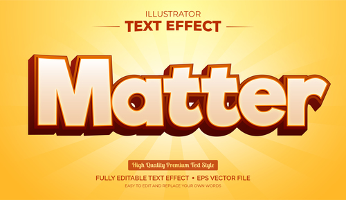 Matter editable font effect text vector