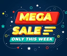 Mega sale flyer vector
