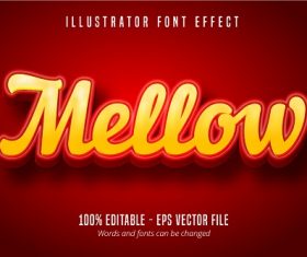 Mellow Text 3D Effect Vector