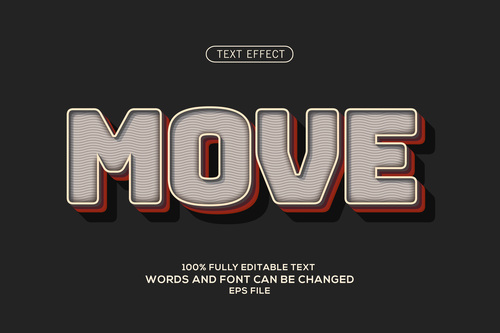 Move editable font effect text illustration vector
