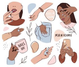 Nails and Manicure Set Vector