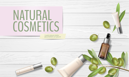 Natural cosmetics cover vector