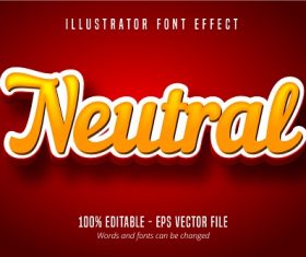 Neutral Text 3D Font Vector
