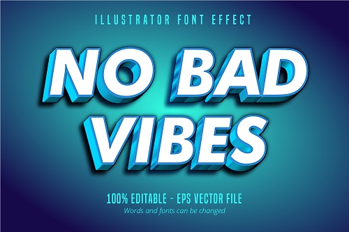 No Bad Neutral Text 3D Font Vector
