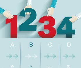 Numbers with hands vector