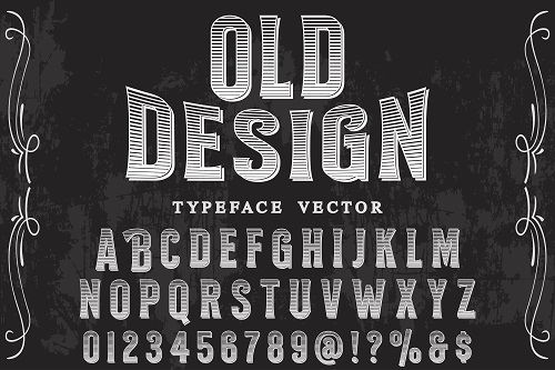 Old Design Typeface Font Vector