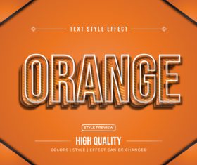 Orange editable font effect text illustration vector