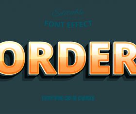 Order editable font effect text illustration vector