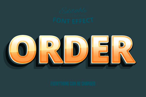 Order editable font effect text illustration vector