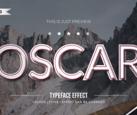 Oscar editable font effect text illustration vector