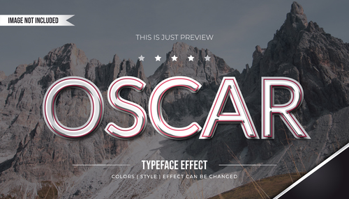 Oscar editable font effect text illustration vector