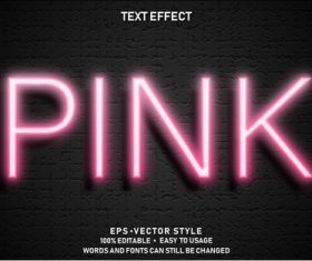 PINK editable font ffecte text vector