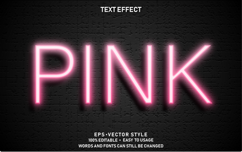 PINK editable font ffecte text vector