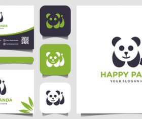 Panda business card logo vector