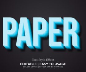 Paper editable font effect text illustration vector