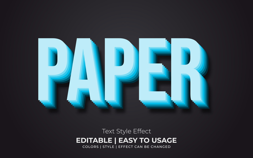 Paper editable font effect text illustration vector