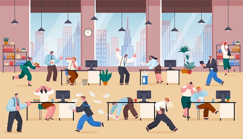 People Stress at Work Vector