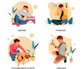 People in different situations vector