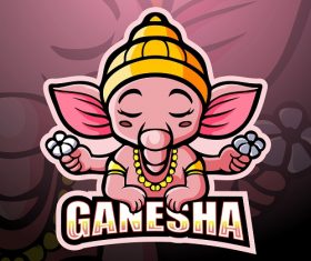 Pink Ganesha Logo Vector