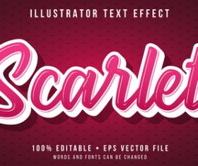 Pink editable font effect text illustration vector