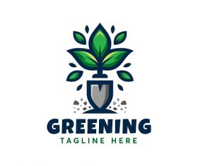 Plant Greening Logo Vector