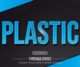 Plastic editable font effect text illustration vector