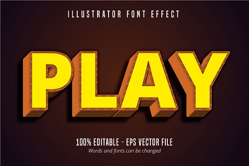 Play Text Effect Font Vector