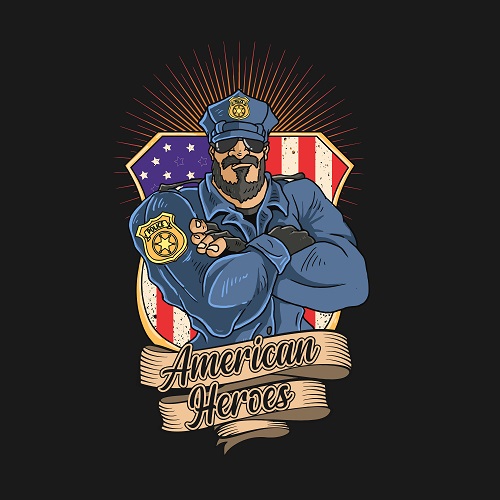 Police American Heroes Vector