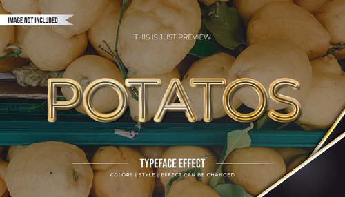 Potatos editable font effect text illustration vector