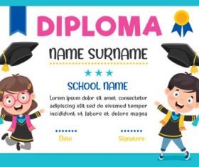 free vector Cartoon Primary school students Illustration 02 free download