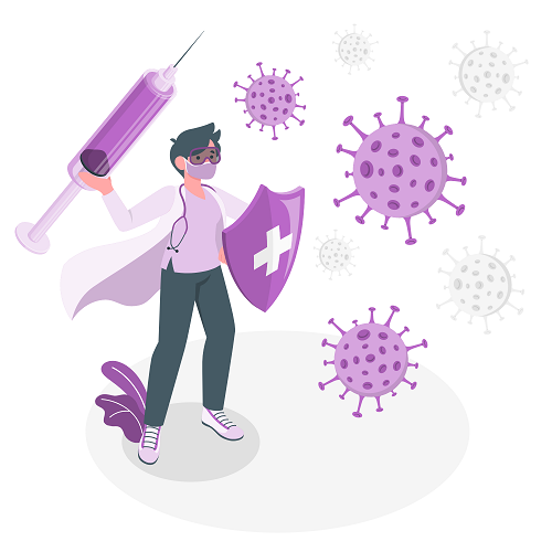 Purple Doctor Fighting Virus Vector