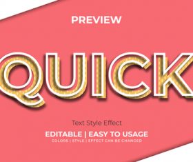 Quick editable font effect text illustration vector