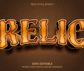 RELIC editable font ffecte text vector