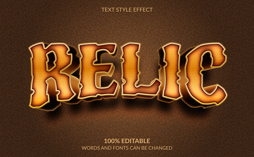 RELIC editable font ffecte text vector