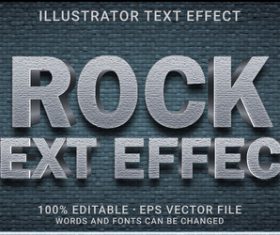 ROCK editable font ffecte text vector