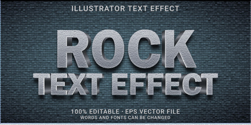 ROCK editable font ffecte text vector