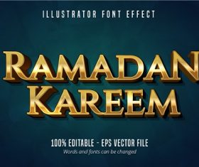 Ramadan Kareem Text Effect Font Vector