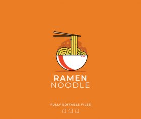 Ramen noodle logo vector