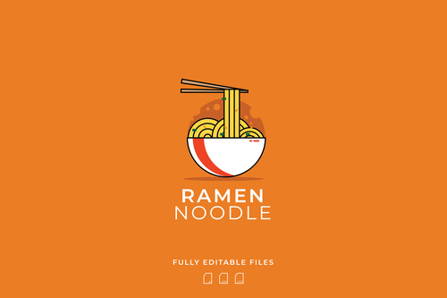 Ramen noodle logo vector