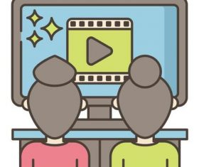 Remote Movie Night vector