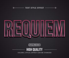 Requiem editable font effect text illustration vector