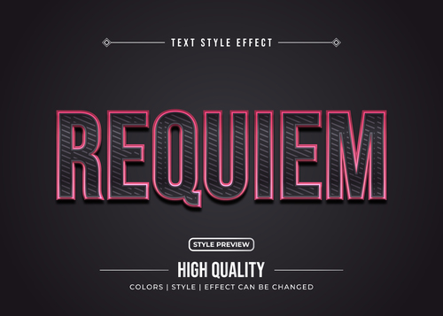 Requiem editable font effect text illustration vector