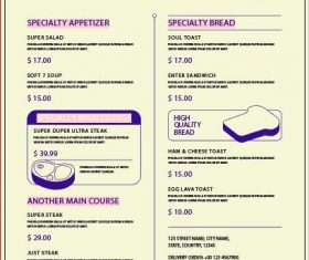 Restaurant Menu Front Cover vector