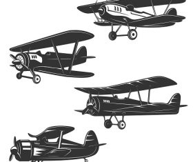 Retro Style Planes Vector