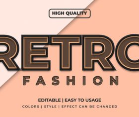 Retro editable font effect text illustration vector
