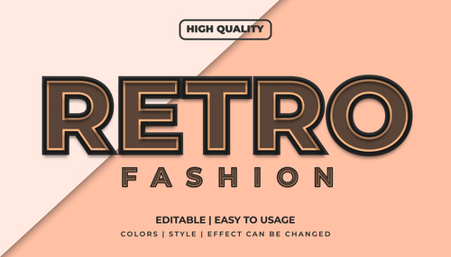 Retro editable font effect text illustration vector