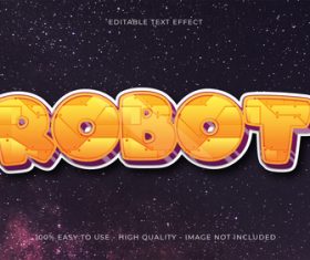 Robot editable font effect text vector