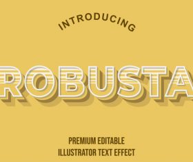 Robusta editable font effect text illustration vector