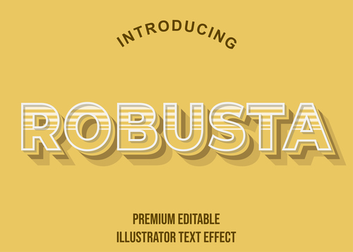 Robusta editable font effect text illustration vector