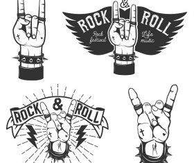 Rock & Roll Human Hands Vector